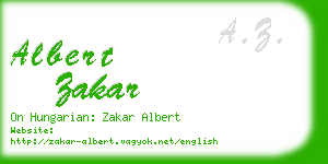 albert zakar business card